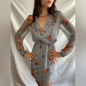 Twelfth Street Cynthia Vincent Pewter Blue Floral Print dress